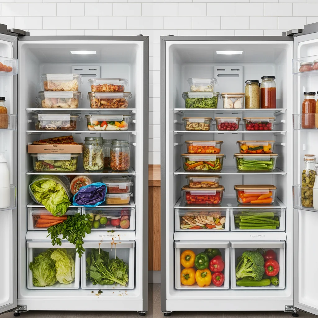 Organized meal prep vs food waste